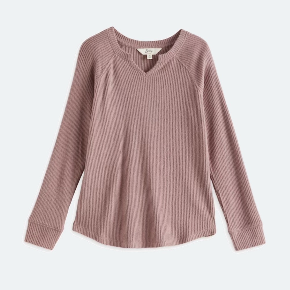 NEW Bixby Nomad Brushed Rib Long Sleeve Knit Top Size 8-10